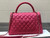 Chanel A92991 Large Flap Bag With Top Handle handBag Rose Red