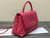 Chanel A92991 Large Flap Bag With Top Handle handBag Rose Red