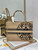 Dior M1296 Medium Book Tote Beige jute fabric with Union motif embroidery