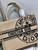 Dior M1296 Medium Book Tote Beige jute fabric with Union motif embroidery