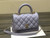 Chanel AS2215 mini flap bag with top handle Bag light blue