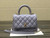 Chanel AS2215 mini flap bag with top handle Bag light blue