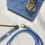 Dior M0505 Mini Lady Dior Bag chrysanthemum Blue Patent Cannage Calfskin