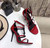 YSL Cassandra Sandals In Patent Leather With Monogram Red 30124 - luxibagsmall