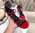 YSL Cassandra Sandals In Patent Leather With Monogram Red 30124 - luxibagsmall
