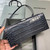 Balenciaga 593546 Hourglass Small Top Handle Crocodile Bag Black Silver