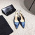 Dior KCP867 J'ADIOR Slingback Pump Blue Metallic Fabric - luxibagsmall