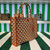 Prada 1BA356 Large Prada Symbole Jacquard Fabric Handbag Orange White