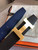 Hermes Women's Leather H Buckle Belt 32MM 19054 Navy Blue - luxibagsmall