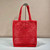 Prada 1BG393 Raffia tote bag Red