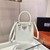 Prada 1BA331 Small Brushed Leather Tote White