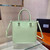Prada 1BA330 Brushed Leather Tote Bag Light Green