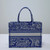 Dior M1296 Book Tote Medium Neon Blue Toile de Jouy Reverse Embroidery