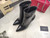 Yves Saint Laurent Opyum Ankle Boots in Alligator-Embossed Patent Leather 63959910 Black with Black Heel - luxibagsmall