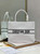 Dior M1296 Medium Book Tote White Perforated and Embossed Oblique Calfskin