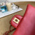 Chanel AS2431 Mini flap Lambskin bag with top handle Red bright gold