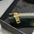 YSL Monogram Fragments Zippered Card Case In Grain De Poudre Embossed Leather 607915 Dark Green Gold