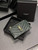 YSL Monogram Fragments Zippered Card Case In Grain De Poudre Embossed Leather 607915 Dark Green Gold