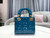 Dior M0505 Mini Lady Dior Bag Navy Blue Patent Cannage Calfskin
