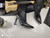 Yves Saint Laurent Opyum Ankle Boots Leather 5637530 Black with Black Heel - luxibagsmall