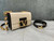 Valentino XW2B0J96 Stud Sign Grainy Calfskin Shoulder Bag Beige and Black