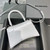 Balenciaga 593546 Hourglass Small Top Handle Calfskin Bag White Silver