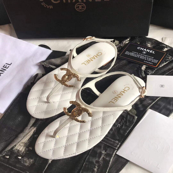 Chanel Women's Sandals Chanel Slippers Lambskin C90182