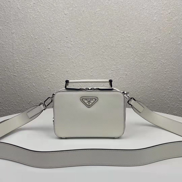 Prada 2VH070  Brique leather bag White