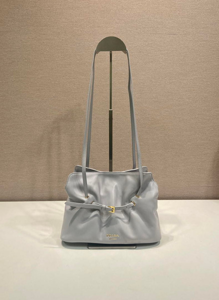 Prada 1BG586 Light Gray Blue Small Prada Dada nappa leather bag