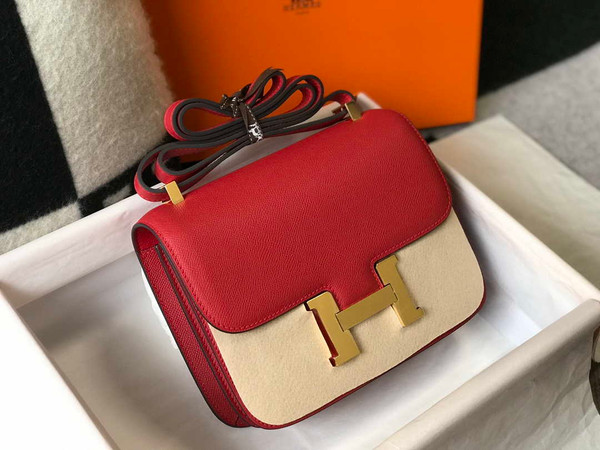 Hermes Constance Cross Body Bag Epsom Leather Gold H28411