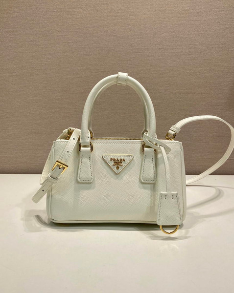 Prada Galleria mini Saffiano leather bag 1BA916 white