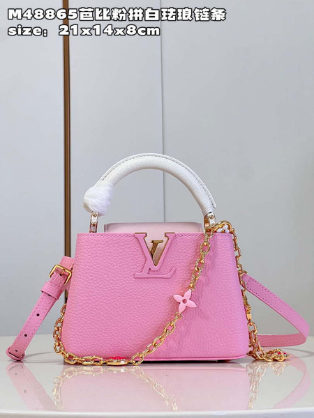 LV M22375 Louis Vuitton Capucines Mini Rose Chamallow Pink