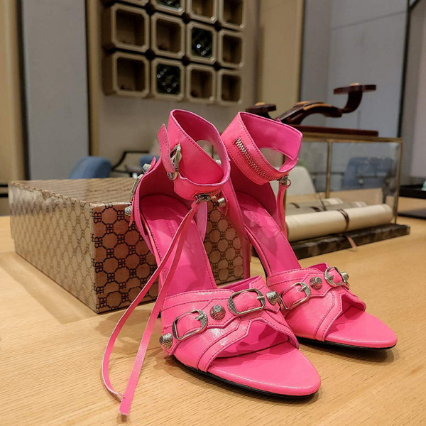 Balenciaga 743057 Women's Cagole 110mm Sandal Optic B77564
