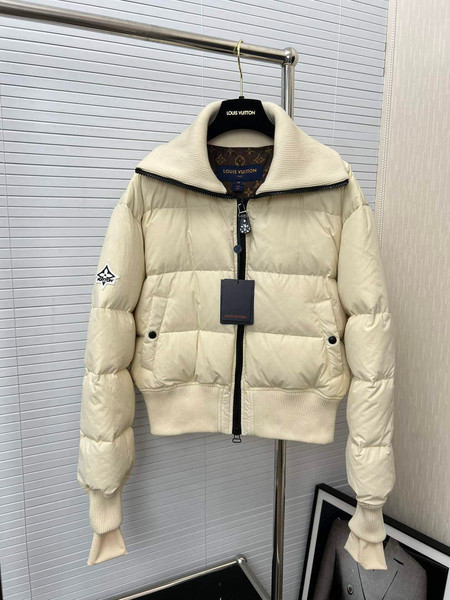 LV 1AAK8E Louis Vuitton Women's Fashion Clothing Cropped Puffer Jacket L55736