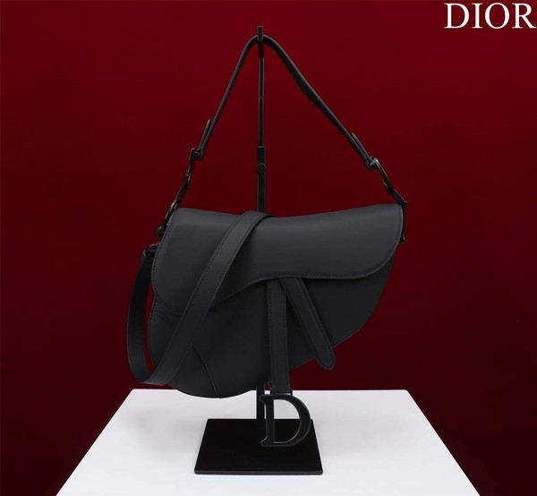 Dior M0455 Saddle Bag With Strap Black  Ultramatte Calfskin Black Hardware