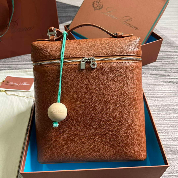 Loro Piana FAM6491 Extra Pocket Backpack L23.5 Brown