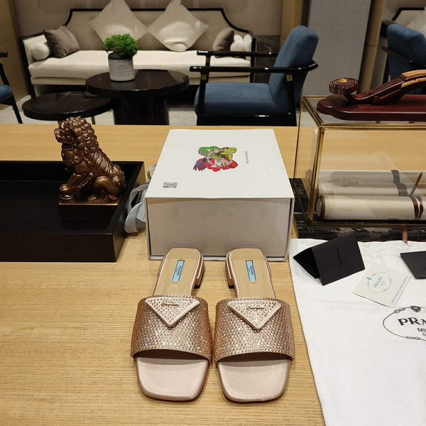Prada 1XX608 Satin slides with crystals P78535