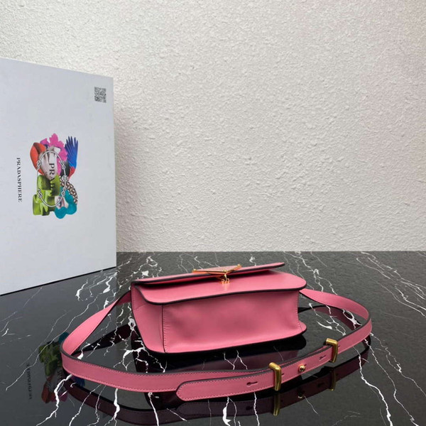 Prada 1BD320 Prada Emblème Saffiano Shoulder Bag Pink