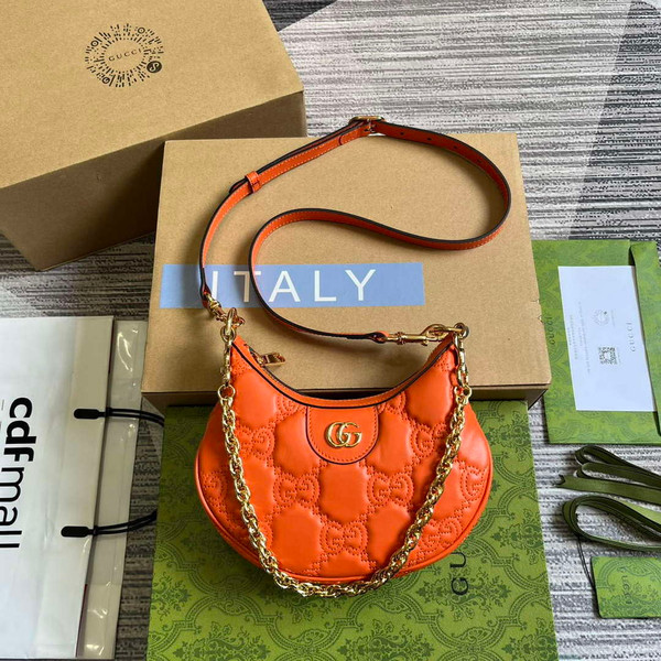 Gucci 739736 GG Matelassé Mini Bag Orange