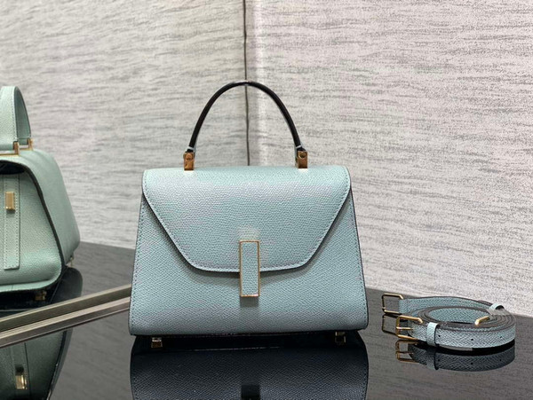 Valextra WBES0036028 Iside Top Handle micro Bag Light Blue