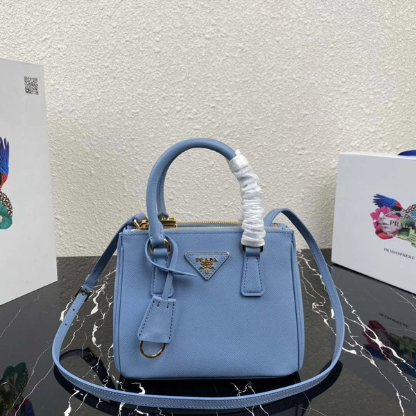Prada 1BA906 Prada Galleria Saffiano leather mini-bag Light Blue