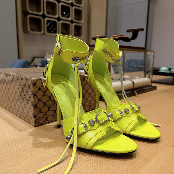 Balenciaga 743057 Women's Cagole 110mm Sandal Optic B77562