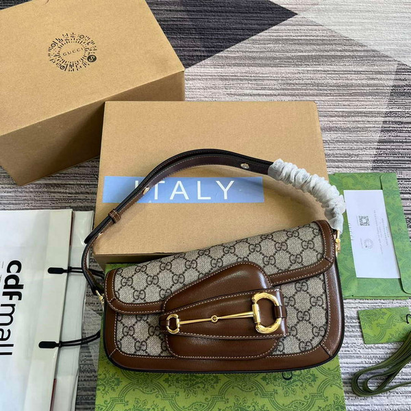 Gucci 764155 Gucci Horsebit 1955 Small Shoulder Bag Brown
