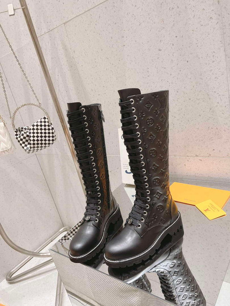 LV 1ABUPL Louis Vuitton Women's Territory Flat High Ranger Boot L67329