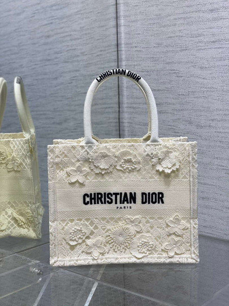 Dior M1265 Small Book Tote  Embroidery with 3D Macramé Effect M9620