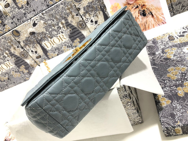 Dior M9243 Large Caro Bag Calfskin Blue