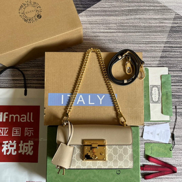 Gucci 735103 Padlock Mini shoulder bag Beige