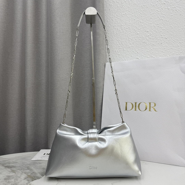 Dior Medium Dior Bow Bag M0714OUQO_M900 Silver Lambskin