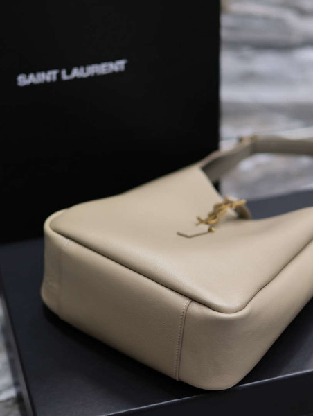 YSL 713938 LE 5 A 7 Supple Small In Grained Leather Dusty Gray