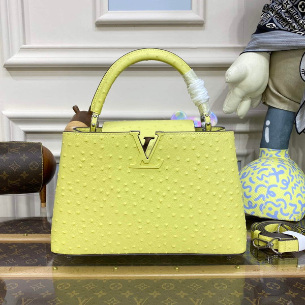 LV N81279 Louis Vuitton Capucines MM Handbag lemon yellow